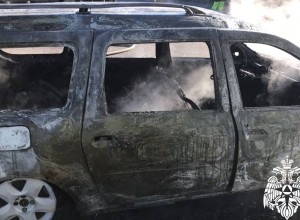 На трассе М-11 в Вышневолоцком округе сгорел автомобиль