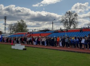 На стадионе Спартак в Вышнем Волочке прошла легкоатлетическая эстафета