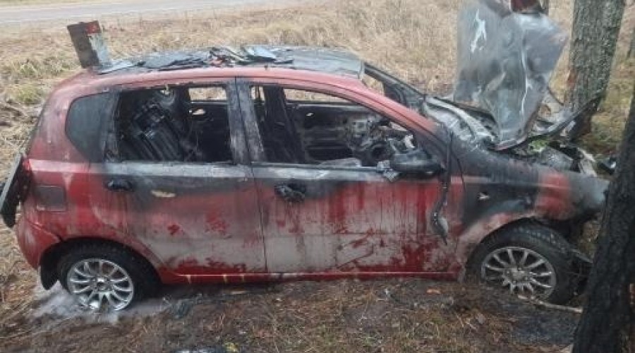 На автодороге Красномайский-Фирово произошло ДТП с возгоранием автомобиля