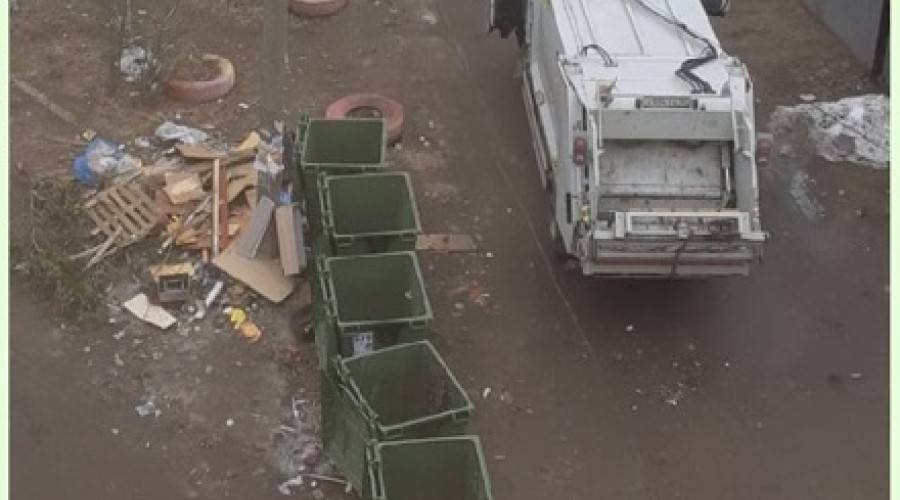 На улице Большой Садовой в Вышнем Волочке опять проблемы с вывозом мусора