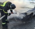 В Вышневолоцком районе на М-11 загорелся легковой автомобиль